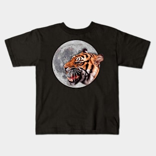 The tiger and the moon Kids T-Shirt